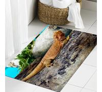 JHAOUNUK Tappeto Bagno Super Assorbente Tappetino per Doccia Microfibra,Asciugatura Rapida Tappetino Doccia per,Alimentazione artificiale delle lucertole nello zoo,60x90cm