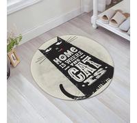 JHAOUNUK Tappeto Bagno Super Assorbente Tappetino per Doccia Microfibra,Asciugatura Rapida Tappetino Doccia per,Casa è dove c'è il gatto. Citazione divertente sugli animali domestici. Concetto,60x60cm