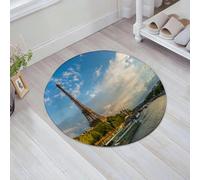 JHAOUNUK Tappeto Bagno Super Assorbente Tappetino per Doccia Microfibra,Asciugatura Rapida Tappetino Doccia per,Torre Eiffel Set Parigi, Tramonto sulla Torre Eiffel e sulla Senna con nuvole go,60x60cm