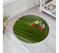 JHAOUNUK Tappeto Bagno Super Assorbente Tappetino per Doccia Microfibra,Asciugatura Rapida Tappetino Doccia per,Rana dagli occhi rossi nascosta in una foglia macro esotica,60x60cm
