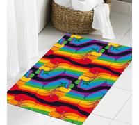 JHAOUNUK Tappeto Bagno Super Assorbente Tappetino per Doccia Microfibra,Asciugatura Rapida Tappetino Doccia per,Pugno BLM nel modello colorato,60x90cm