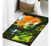 JHAOUNUK Tappeto Bagno Super Assorbente Tappetino per Doccia Microfibra,Asciugatura Rapida Tappetino Doccia per,scena di cartone animato in un parco fuori città con scoiattolo sull'albero illu,60x90cm