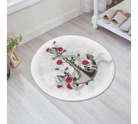 JHAOUNUK Tappeto Bagno Super Assorbente Tappetino per Doccia Microfibra,Asciugatura Rapida Tappetino Doccia per,Illustrazione disegnata a mano di un'ancora marina romantica intrecciata con fio,60x60cm