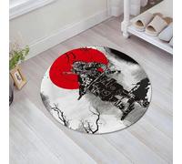 JHAOUNUK Tappeto Bagno Super Assorbente Tappetino per Doccia Microfibra,Asciugatura Rapida Tappetino Doccia per,disegno a mano di un guerriero samurai con la parola samurai scritta in kanji,60x60cm