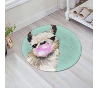 JHAOUNUK Tappeto Bagno Super Assorbente Tappetino per Doccia Microfibra,Asciugatura Rapida Tappetino Doccia per,Lama andino che soffia Bubblegum rosa, in precedenza lama, una specie domestica,60x60cm
