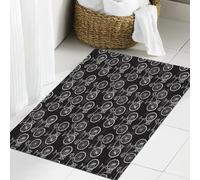 JHAOUNUK Tappeto Bagno Super Assorbente Tappetino per Doccia Microfibra,Asciugatura Rapida Tappetino Doccia per,Bicicletta, bici d'epoca in stile disegnato a mano su uno sfondo nero con effett,60x90cm