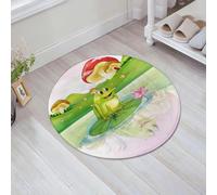 JHAOUNUK Tappeto Bagno Super Assorbente Tappetino per Doccia Microfibra,Asciugatura Rapida Tappetino Doccia per,Rana su una foglia di ninfea con funghi,60x60cm