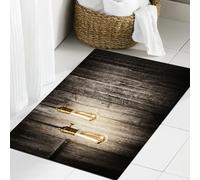 JHAOUNUK Tappeto Bagno Super Assorbente Tappetino per Doccia Microfibra,Asciugatura Rapida Tappetino Doccia per,Industriale, Innovazione Storica Retro Tavole di Legno Elettriche di Edison Revi,60x90cm