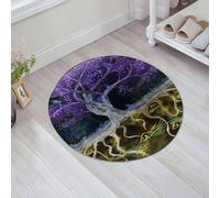 JHAOUNUK Tappeto Bagno Super Assorbente Tappetino per Doccia Microfibra,Asciugatura Rapida Tappetino Doccia per,Albero della vita rosato-marrone nella notte. La tecnica del dabbing conferisce,60x60cm