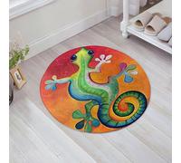 JHAOUNUK Tappeto Bagno Super Assorbente Tappetino per Doccia Microfibra,Asciugatura Rapida Tappetino Doccia per,verde arancione blu giallo camaleonte,60x60cm