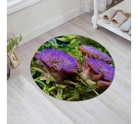 JHAOUNUK Tappeto Bagno Super Assorbente Tappetino per Doccia Microfibra,Asciugatura Rapida Tappetino Doccia per,Carciofo, foto della flora mediterranea con una stampa di raccolto di superfood,60x60cm