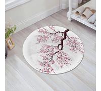 JHAOUNUK Tappeto Bagno Super Assorbente Tappetino per Doccia Microfibra,Asciugatura Rapida Tappetino Doccia per,Ramo di un ciliegio in fiore isolato su uno sfondo bianco,60x60cm