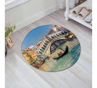 JHAOUNUK Tappeto Bagno Super Assorbente Tappetino per Doccia Microfibra,Asciugatura Rapida Tappetino Doccia per,Gondola vicino al Ponte di Rialto a Venezia, Italia,60x60cm