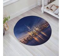 JHAOUNUK Tappeto Bagno Super Assorbente Tappetino per Doccia Microfibra,Asciugatura Rapida Tappetino Doccia per,Città, New York Skyline Manhattan Dopo il tramonto Metropoli Centro città Panora,60x60cm
