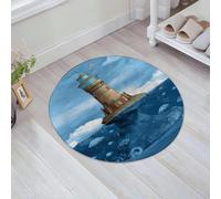 JHAOUNUK Tappeto Bagno Super Assorbente Tappetino per Doccia Microfibra,Asciugatura Rapida Tappetino Doccia per,Faro gabbiani uccelli architettura barriera corallina marittima pesci sott'acqua,60x60cm
