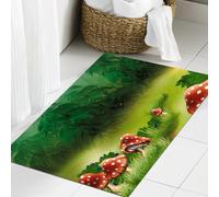 JHAOUNUK Tappeto Bagno Super Assorbente Tappetino per Doccia Microfibra,Asciugatura Rapida Tappetino Doccia per,Agarichi volanti, magico paese delle meraviglie, prato, prato, paesaggio, design,60x90cm