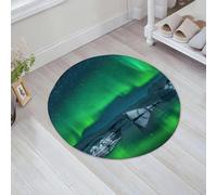 JHAOUNUK Tappeto Bagno Super Assorbente Tappetino per Doccia Microfibra,Asciugatura Rapida Tappetino Doccia per,Alaska, Aurora Boreale sotto il cielo stellato Colline dell'Artico Nord pae,60x60cm