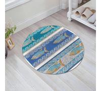 JHAOUNUK Tappeto Bagno Super Assorbente Tappetino per Doccia Microfibra,Asciugatura Rapida Tappetino Doccia per,Mosaico, ceramica bizantina in stile antico ispirata all'arte marina,60x60cm