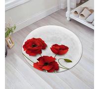 JHAOUNUK Tappeto Bagno Super Assorbente Tappetino per Doccia Microfibra,Asciugatura Rapida Tappetino Doccia per,Floreale, fiori di papavero Petali luminosi con boccioli Purezza,60x60cm