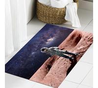 JHAOUNUK Tappeto Bagno Super Assorbente Tappetino per Doccia Microfibra,Asciugatura Rapida Tappetino Doccia per,Galassia Astronauta coraggioso in piedi sul pianeta rosso Marte Nebulosa di supe,60x90cm