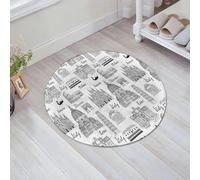 JHAOUNUK Tappeto Bagno Super Assorbente Tappetino per Doccia Microfibra,Asciugatura Rapida Tappetino Doccia per,Città, Stile schizzo monocromatico Luoghi famosi dall'Italia Roma Milano Europei,60x60cm