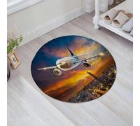 JHAOUNUK Tappeto Bagno Super Assorbente Tappetino per Doccia Microfibra,Asciugatura Rapida Tappetino Doccia per,Aereo per il trasporto che vola sopra la città di notte sullo sfondo del belliss,60x60cm