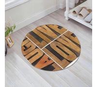 JHAOUNUK Tappeto Bagno Super Assorbente Tappetino per Doccia Microfibra,Asciugatura Rapida Tappetino Doccia per,vivi ama ridi parola isolata astratta in tipografia vintage in legno,60x60cm
