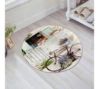 JHAOUNUK Tappeto Bagno Super Assorbente Tappetino per Doccia Microfibra,Asciugatura Rapida Tappetino Doccia per,Bici, pietra rurale europea francese e mediterranea con bici in campagna, Proven,60x60cm