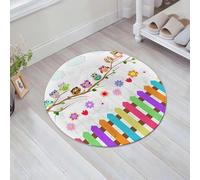 JHAOUNUK Tappeto Bagno Super Assorbente Tappetino per Doccia Microfibra,Asciugatura Rapida Tappetino Doccia per,Gufi, gufi su un ramo giornata di sole campagna fattoria recinti fiori sauv,60x60cm