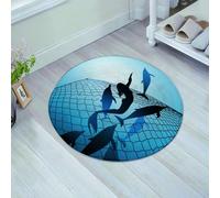 JHAOUNUK Tappeto Bagno Super Assorbente Tappetino per Doccia Microfibra,Asciugatura Rapida Tappetino Doccia per,Decorazione sirena, una sirena salva il volo dei delfini da una rete da pesca su,60x60cm