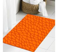 JHAOUNUK Tappeto Bagno Super Assorbente Tappetino per Doccia Microfibra,Asciugatura Rapida Tappetino Doccia per,Arancione bruciato, fogliame astratto, foglie, modello, schizzo, crescita della,60x90cm