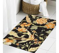 JHAOUNUK Tappeto Bagno Super Assorbente Tappetino per Doccia Microfibra,Asciugatura Rapida Tappetino Doccia per,Fiori fantasy in stile tradizionale ricamo giacobino. Sfondo con motivo senza so,60x90cm