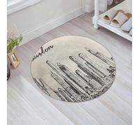 JHAOUNUK Tappeto Bagno Super Assorbente Tappetino per Doccia Microfibra,Asciugatura Rapida Tappetino Doccia per,Houston skyline grande città architettura incisione illustrazione vettoriale dis,60x60cm