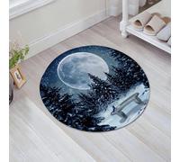 JHAOUNUK Tappeto Bagno Super Assorbente Tappetino per Doccia Microfibra,Asciugatura Rapida Tappetino Doccia per,notte invernale da sogno con una grande luna e,60x60cm