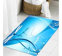 JHAOUNUK Tappeto Bagno Super Assorbente Tappetino per Doccia Microfibra,Asciugatura Rapida Tappetino Doccia per,Libellula, vita marina sottomarina con corallo nautico con volo,60x90cm