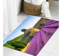 JHAOUNUK Tappeto Bagno Super Assorbente Tappetino per Doccia Microfibra,Asciugatura Rapida Tappetino Doccia per,Abbazia di Senanque e ri di fiori di lavanda in fiore al tramonto. Gordes Lu,50x80cm