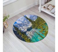 JHAOUNUK Tappeto Bagno Super Assorbente Tappetino per Doccia Microfibra,Asciugatura Rapida Tappetino Doccia per,Panorami estivi del Parco Nazionale di Banff,60x60cm