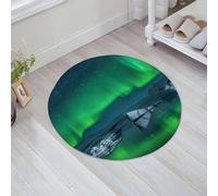 JHAOUNUK Tappeto Bagno Super Assorbente Tappetino per Doccia Microfibra,Asciugatura Rapida Tappetino Doccia per,Iceberg sotto l'aurora boreale,60x60cm