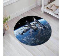 JHAOUNUK Tappeto Bagno Super Assorbente Tappetino per Doccia Microfibra,Asciugatura Rapida Tappetino Doccia per,Space Shuttle e Stazione Guarda l'avventura dei cosmonauti,60x60cm