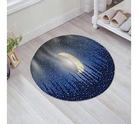 JHAOUNUK Tappeto Bagno Super Assorbente Tappetino per Doccia Microfibra,Asciugatura Rapida Tappetino Doccia per,Notte invernale con contorno di foresta lunare e nevicata,60x60cm