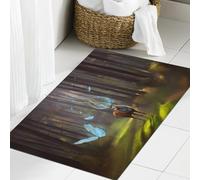JHAOUNUK Tappeto Bagno Super Assorbente Tappetino per Doccia Microfibra,Asciugatura Rapida Tappetino Doccia per,Cervo magico che cammina nella foresta. Spirito della foresta.,60x90cm