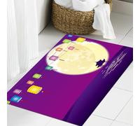 JHAOUNUK Tappeto Bagno Super Assorbente Tappetino per Doccia Microfibra,Asciugatura Rapida Tappetino Doccia per,Design del p del biglietto di auguri di metà autunno con lanterne di luna p,60x90cm