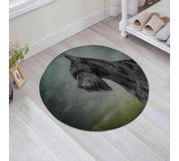 JHAOUNUK Tappeto Bagno Super Assorbente Tappetino per Doccia Microfibra,Asciugatura Rapida Tappetino Doccia per,Disegno Cane Schnauzer gigante ritratto dipinto a olio su vecchio sfondo di cart,60x60cm