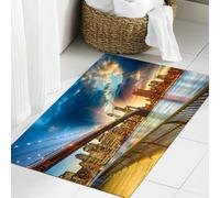 JHAOUNUK Tappeto Bagno Super Assorbente Tappetino per Doccia Microfibra,Asciugatura Rapida Tappetino Doccia per,Manhattan, New York City. Spettacolare vista della città al tramonto,60x90cm