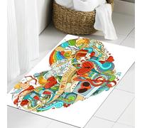JHAOUNUK Tappeto Bagno Super Assorbente Tappetino per Doccia Microfibra,Asciugatura Rapida Tappetino Doccia per, Microfibra - Ti amo, amore con Eros Arrow Music Present Swirl Boxes Glob,60x90cm