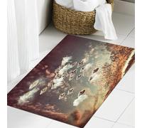 JHAOUNUK Tappeto Bagno Super Assorbente Tappetino per Doccia Microfibra,Asciugatura Rapida Tappetino Doccia per,Oggetti volanti nel cielo nuvoloso UFO Alieni Tema di fantascienza futuristica P,60x90cm