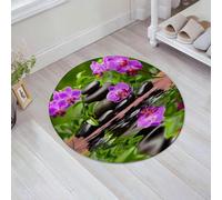 JHAOUNUK Tappeto Bagno Super Assorbente Tappetino per Doccia Microfibra,Asciugatura Rapida Tappetino Doccia per,concetto spa con pietre di basalto zen e orchidea,60x60cm