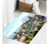 JHAOUNUK Tappeto Bagno Super Assorbente Tappetino per Doccia Microfibra,Asciugatura Rapida Tappetino Doccia per,Lo skyline di Edimburgo visto da Calton Hill, Scozia,60x90cm
