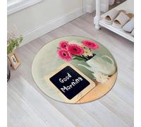 JHAOUNUK Tappeto Bagno Super Assorbente Tappetino per Doccia Microfibra,Asciugatura Rapida Tappetino Doccia per,Citazione, lavagna con la frase Buongiorno scritta accanto a un vaso con alcuni,60x60cm