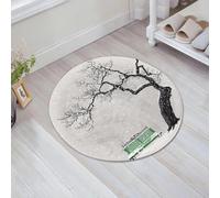 JHAOUNUK Tappeto Bagno Super Assorbente Tappetino per Doccia Microfibra,Asciugatura Rapida Tappetino Doccia per,Illustrazione di un paesaggio invernale con un albero e una panchina. Copia rast,60x60cm